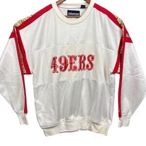 Vintage Starter SF 49ERS Crew Neck Sweatshirt Satin Embroidered Size XL Football